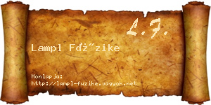 Lampl Füzike névjegykártya